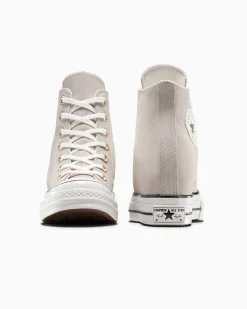 Converse Modelli Alti|Modelli Con Platform<Chuck 70 Wedge Platform Suede Argilla calda/Egret/Nero