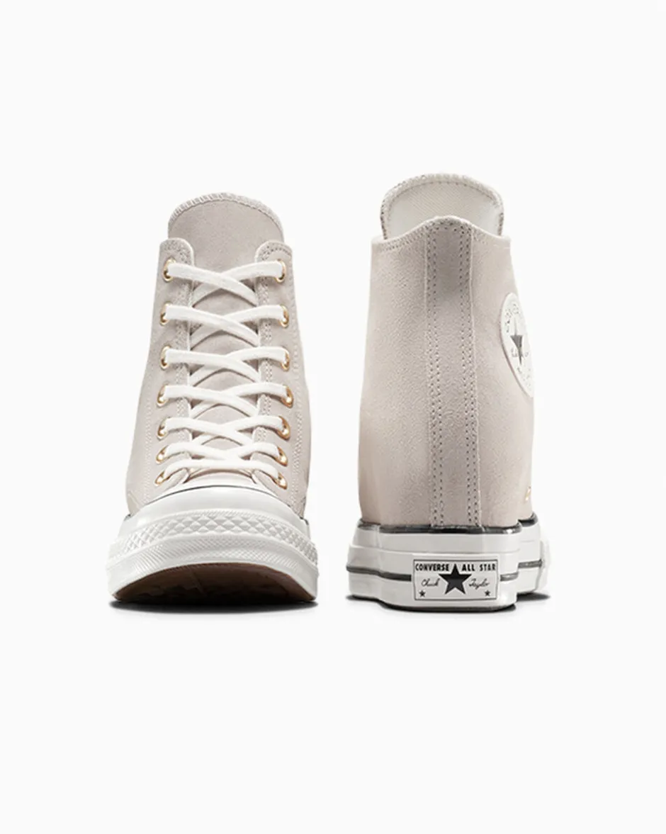 Converse Modelli Alti|Modelli Con Platform<Chuck 70 Wedge Platform Suede Argilla calda/Egret/Nero