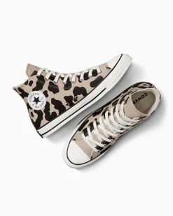 Converse Modelli Alti|Chuck Taylor All Star<Chuck Taylor All Star Animal Print Nero/Papiro/Bianco vintage