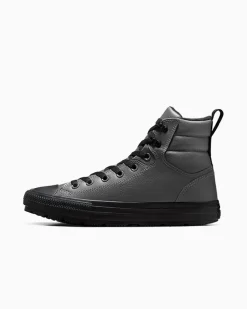 Converse Modelli Alti|Modelli Alti<Chuck Taylor All Star Berkshire Boot Pelle di squalo/Nero/Eclissi totale