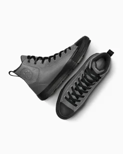 Converse Modelli Alti|Modelli Alti<Chuck Taylor All Star Berkshire Boot Pelle di squalo/Nero/Eclissi totale