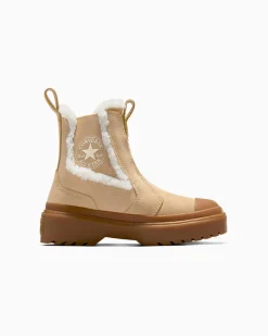 Converse Bambini (Età 4-8 Anni)|Ragazza<Chuck Taylor All Star Chelsea Lugged Suede Warm Quarry/Egret/Gum