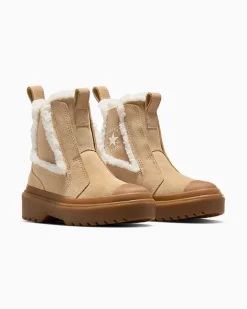 Converse Bambini (Età 4-8 Anni)|Ragazza<Chuck Taylor All Star Chelsea Lugged Suede Warm Quarry/Egret/Gum