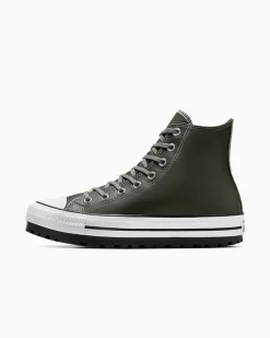 Converse Modelli Alti|Modelli Alti<Chuck Taylor All Star City Trek Cave Green/Sharkskin/White