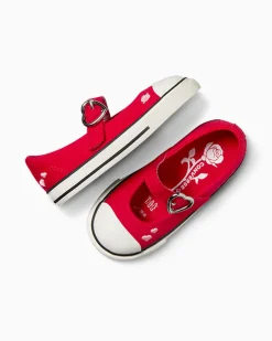 Converse Modelli Bassi|Neonati E Bimbi Piccoli (Età 0-4 Anni)<Chuck Taylor All Star Dainty Mary Jane Valentine's Day Easy On Rosso/Jellyfish Jitter chiaro