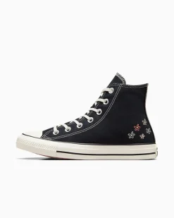 Converse Modelli Alti<Chuck Taylor All Star Embroidered Little Flowers Nero/Egret/Donut Glaze