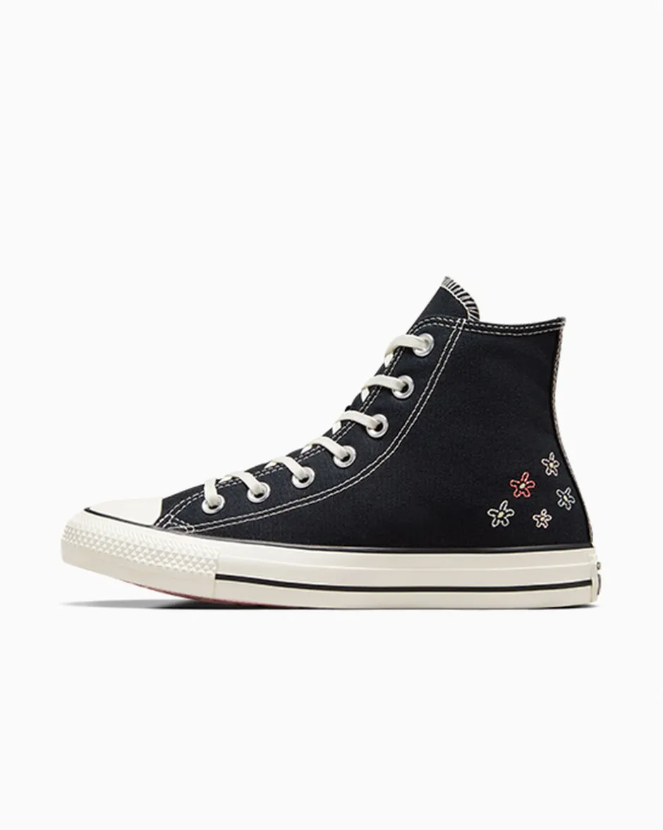 Converse Modelli Alti<Chuck Taylor All Star Embroidered Little Flowers Nero/Egret/Donut Glaze