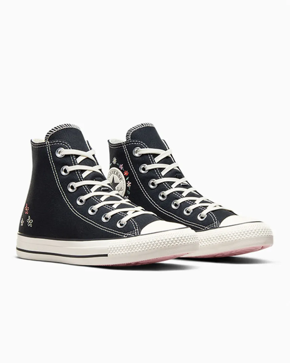 Converse Modelli Alti<Chuck Taylor All Star Embroidered Little Flowers Nero/Egret/Donut Glaze