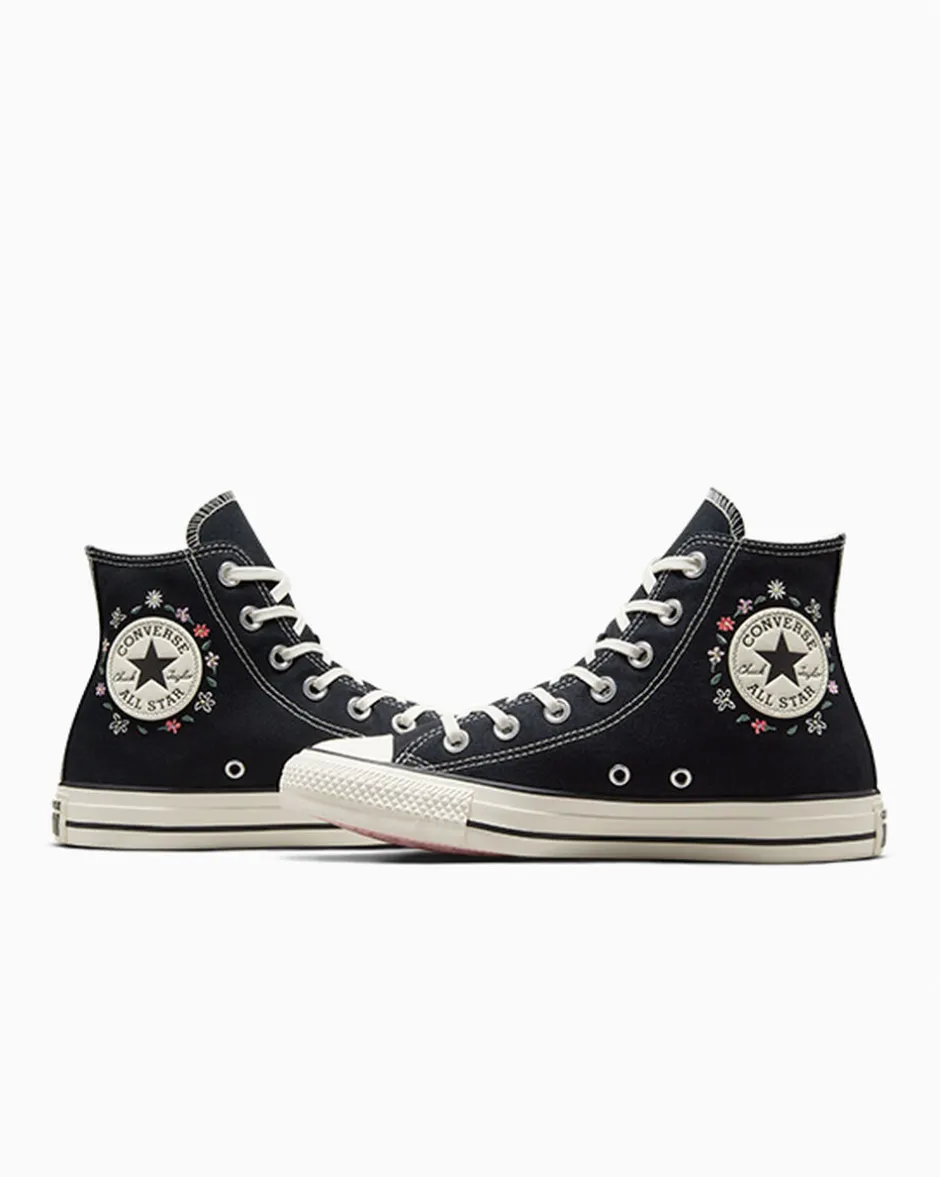 Converse Modelli Alti<Chuck Taylor All Star Embroidered Little Flowers Nero/Egret/Donut Glaze