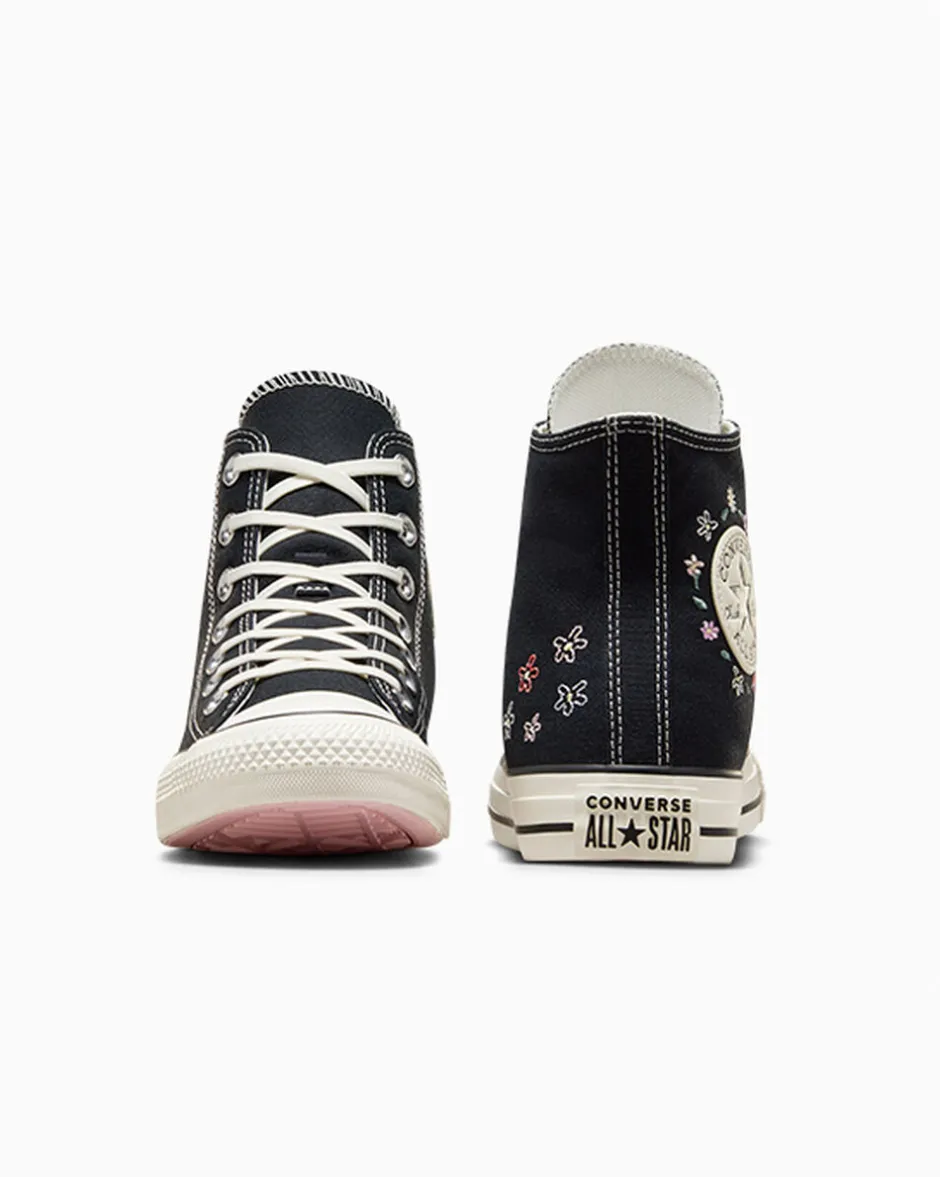 Converse Modelli Alti<Chuck Taylor All Star Embroidered Little Flowers Nero/Egret/Donut Glaze
