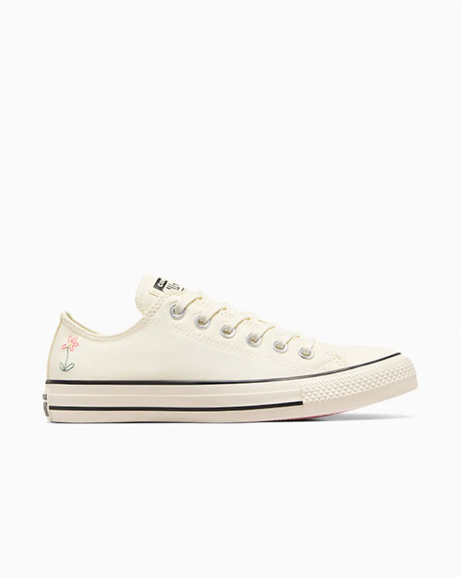 Converse Modelli Bassi<Chuck Taylor All Star Embroidered Little Flowers Egret/Egret/Black