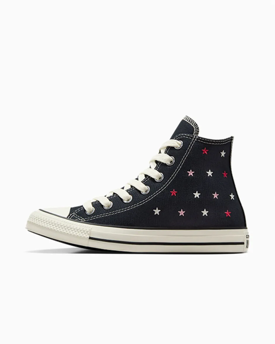 Converse Modelli Alti|Chuck Taylor All Star<Chuck Taylor All Star Embroidered Stars Eclissi totale/Egret/Nero
