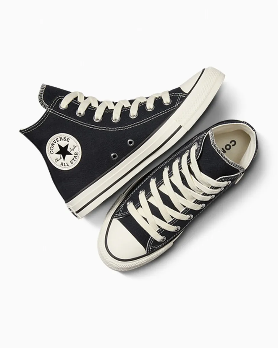 Converse Modelli Alti|Chuck Taylor All Star<Chuck Taylor All Star Embroidered Stars Eclissi totale/Egret/Nero