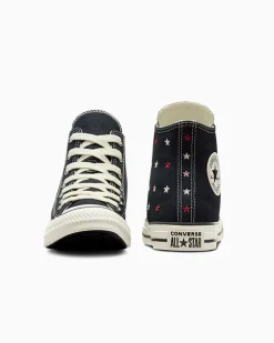 Converse Modelli Alti|Chuck Taylor All Star<Chuck Taylor All Star Embroidered Stars Eclissi totale/Egret/Nero