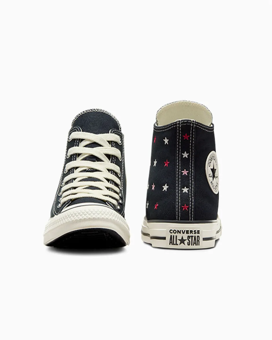Converse Modelli Alti|Chuck Taylor All Star<Chuck Taylor All Star Embroidered Stars Eclissi totale/Egret/Nero