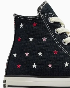 Converse Modelli Alti|Chuck Taylor All Star<Chuck Taylor All Star Embroidered Stars Eclissi totale/Egret/Nero