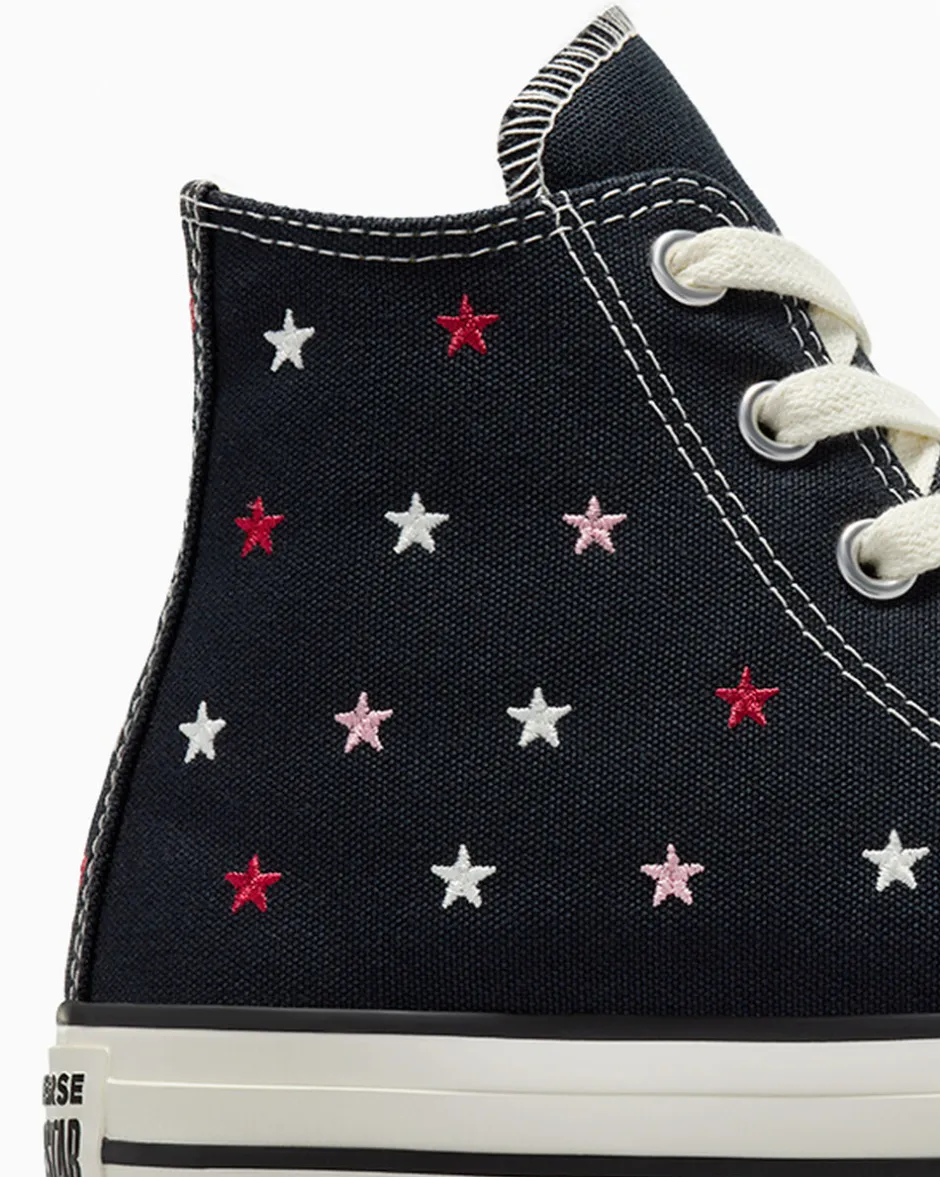 Converse Modelli Alti|Chuck Taylor All Star<Chuck Taylor All Star Embroidered Stars Eclissi totale/Egret/Nero