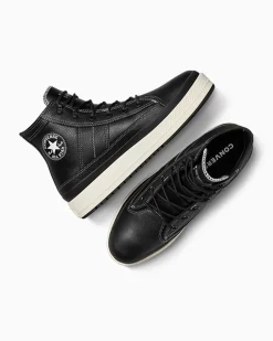 Converse Modelli Alti|Modelli Alti<Chuck Taylor All Star Equip Waterproof Nero/Nero/Bianco vintage