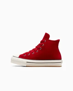 Converse Modelli Alti|Ragazzi (Età 8-12 Anni)<Chuck Taylor All Star EVA Lift Suede Gym Red/Egret/Nero