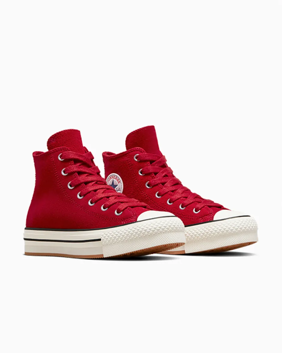 Converse Modelli Alti|Ragazzi (Età 8-12 Anni)<Chuck Taylor All Star EVA Lift Suede Gym Red/Egret/Nero