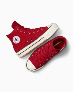 Converse Modelli Alti|Ragazzi (Età 8-12 Anni)<Chuck Taylor All Star EVA Lift Suede Gym Red/Egret/Nero