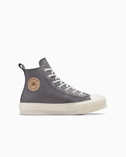 Converse Ragazza<Chuck Taylor All Star EVA Lift Leather Pelle di squalo/Grigio caldo/Egret