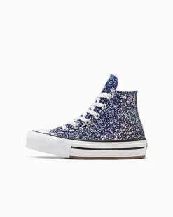 Converse Ragazza<Chuck Taylor All Star EVA Lift Glitter Night Indigo/White