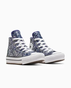 Converse Ragazza<Chuck Taylor All Star EVA Lift Glitter Night Indigo/White