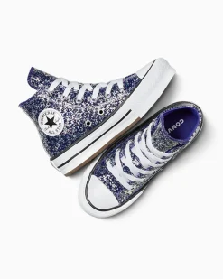Converse Ragazza<Chuck Taylor All Star EVA Lift Glitter Night Indigo/White
