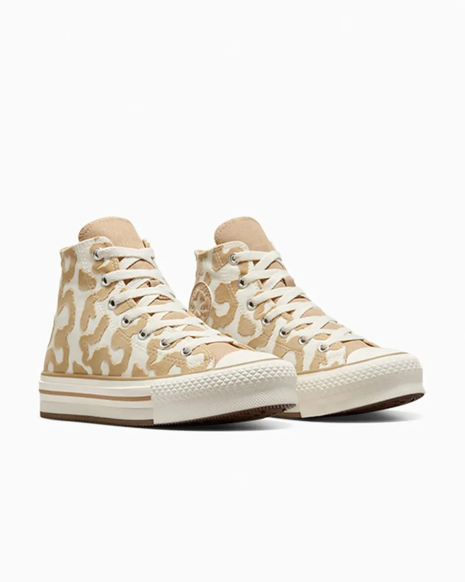 Converse Ragazzi (Età 8-12 Anni)|Ragazza<Chuck Taylor All Star EVA Lift Leopard Egret/Grigio caldo/Egret