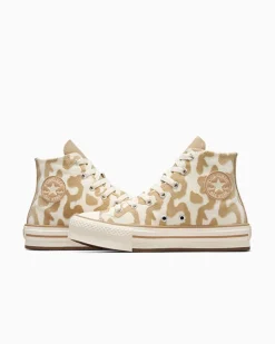 Converse Ragazzi (Età 8-12 Anni)|Ragazza<Chuck Taylor All Star EVA Lift Leopard Egret/Grigio caldo/Egret