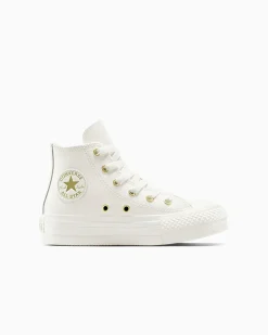 Converse Bambini (Età 4-8 Anni)|Ragazza<Chuck Taylor All Star EVA Lift Leather + Gold Egret/Egret/Oro chiaro