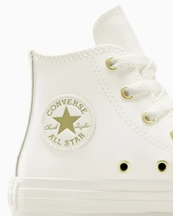 Converse Bambini (Età 4-8 Anni)|Ragazza<Chuck Taylor All Star EVA Lift Leather + Gold Egret/Egret/Oro chiaro