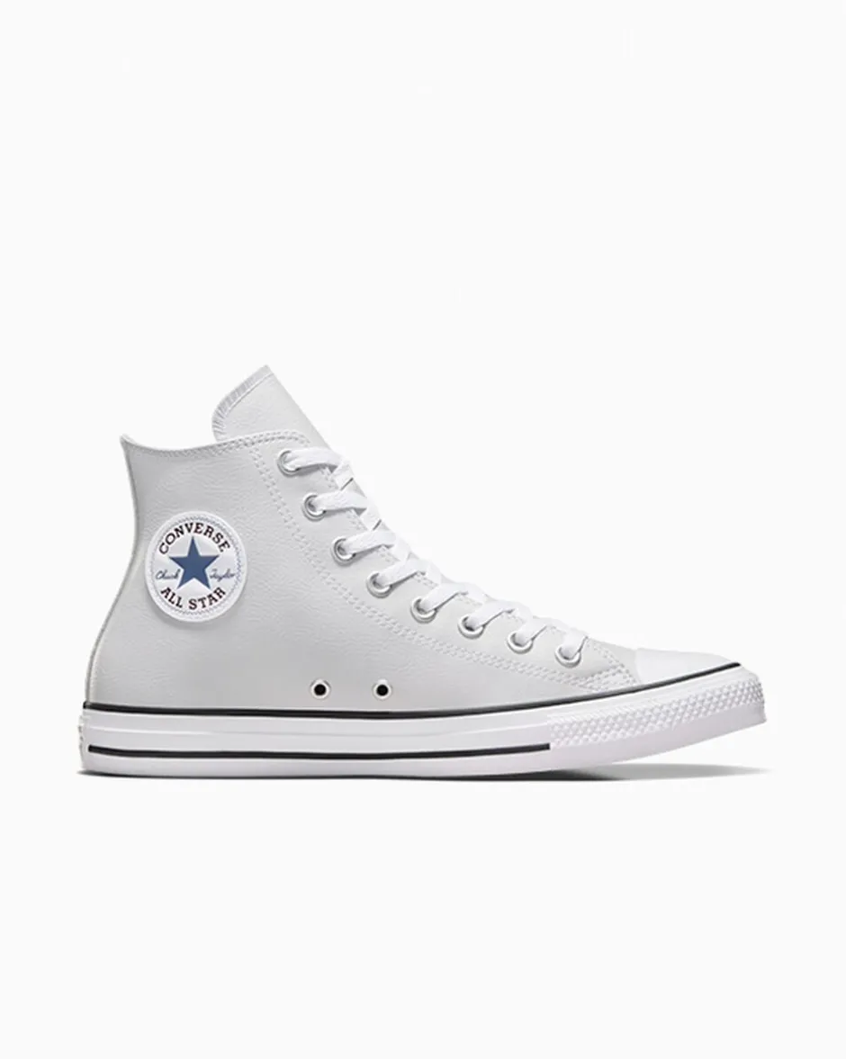Converse Modelli Alti|Chuck Taylor All Star<Chuck Taylor All Star Faux Leather Grigio pallido/Acqua scura/Bianco