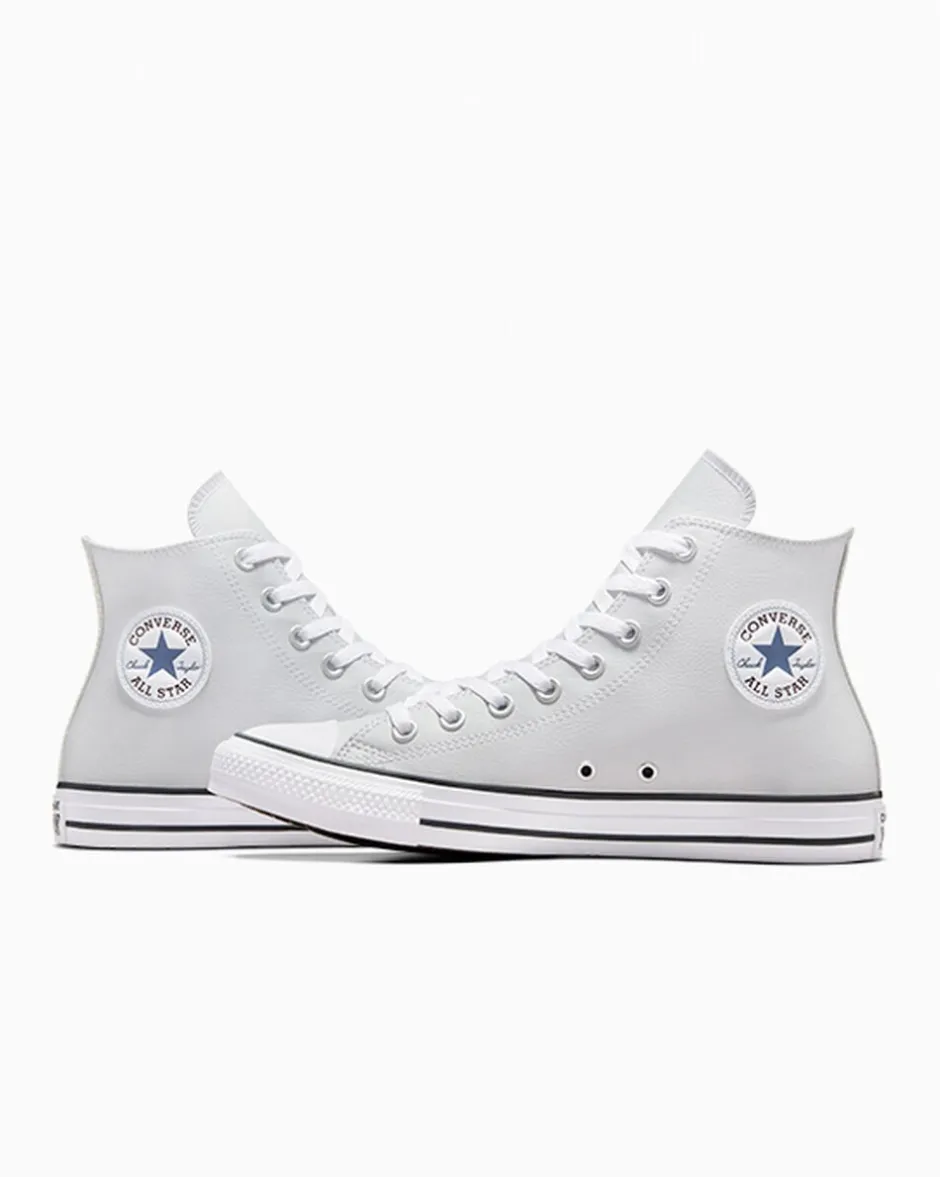 Converse Modelli Alti|Chuck Taylor All Star<Chuck Taylor All Star Faux Leather Grigio pallido/Acqua scura/Bianco