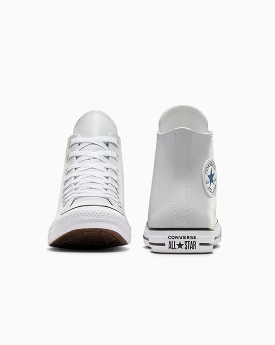 Converse Modelli Alti|Chuck Taylor All Star<Chuck Taylor All Star Faux Leather Grigio pallido/Acqua scura/Bianco