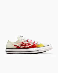 Converse Modelli Bassi|Modelli Bassi<Chuck Taylor All Star Flames Egret/Rosso smalto/Giallo vivace