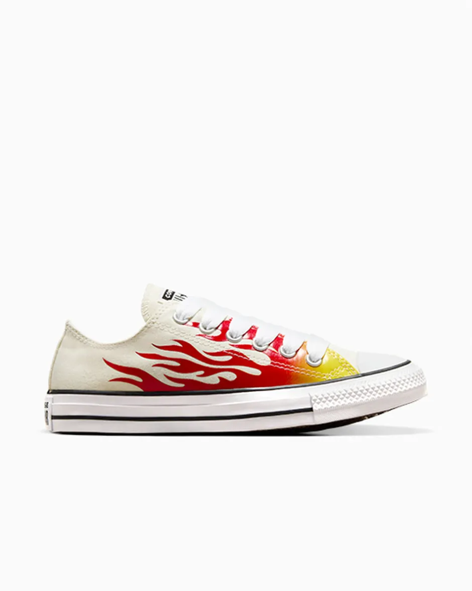 Converse Modelli Bassi|Modelli Bassi<Chuck Taylor All Star Flames Egret/Rosso smalto/Giallo vivace