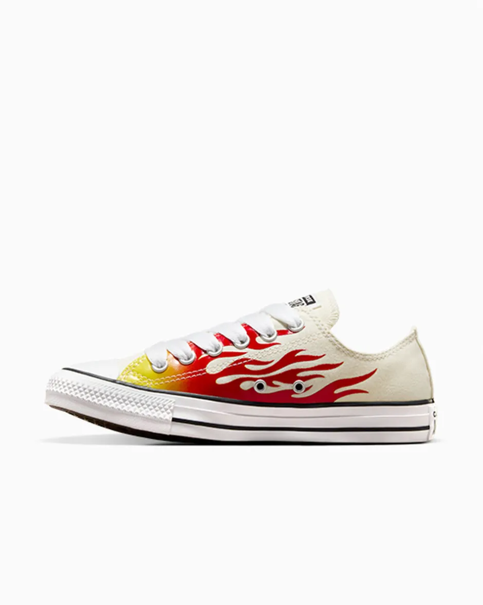 Converse Modelli Bassi|Modelli Bassi<Chuck Taylor All Star Flames Egret/Rosso smalto/Giallo vivace