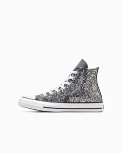 Converse Ragazza<Chuck Taylor All Star Glitter Materia scura/Bianco/Nero