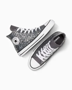 Converse Ragazza<Chuck Taylor All Star Glitter Materia scura/Bianco/Nero