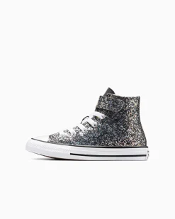 Converse Ragazza|Facile Da Indossare E Togliere<Chuck Taylor All Star Glitter Easy-On Materia scura/Bianco/Nero