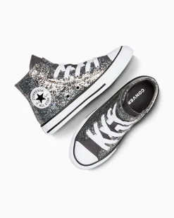 Converse Ragazza|Facile Da Indossare E Togliere<Chuck Taylor All Star Glitter Easy-On Materia scura/Bianco/Nero