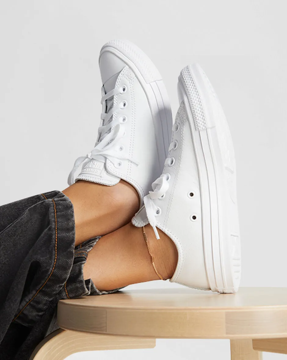 Converse Modelli Bassi|Chuck Taylor All Star<Chuck Taylor All Star Leather Bianco mono