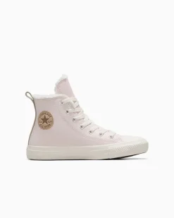 Converse Ragazza<Chuck Taylor All Star Leather & Sherpa Blush Hush/Egret/Grigio caldo