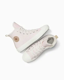 Converse Ragazza<Chuck Taylor All Star Leather & Sherpa Blush Hush/Egret/Grigio caldo