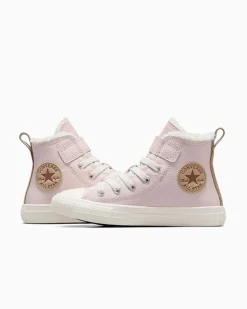 Converse Ragazza|Facile Da Indossare E Togliere<Chuck Taylor All Star Leather & Sherpa Easy-On Blush Hush/Egret/Grigio caldo