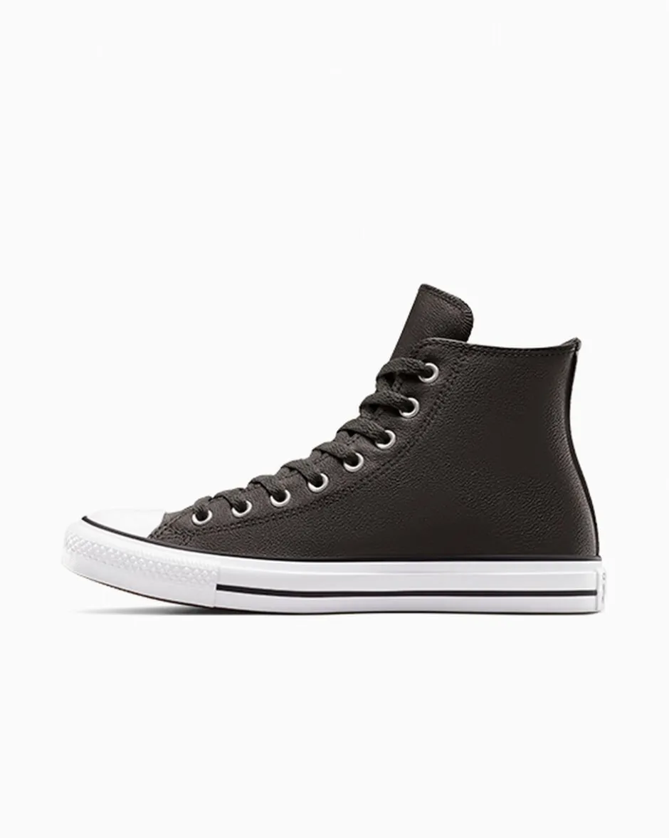 Converse Modelli Alti<Chuck Taylor All Star Leather Mudguard/Whisky scuro/Bianco