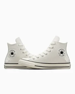 Converse Modelli Alti|Chuck Taylor All Star<Chuck Taylor All Star Leather 3D Flowers Bianco vintage/Egret/Nero