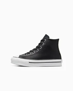 Converse Bambini (Età 4-8 Anni)|Ragazzo<Chuck Taylor All Star Lift Platform Leather Nero/Avorio naturale/Bianco